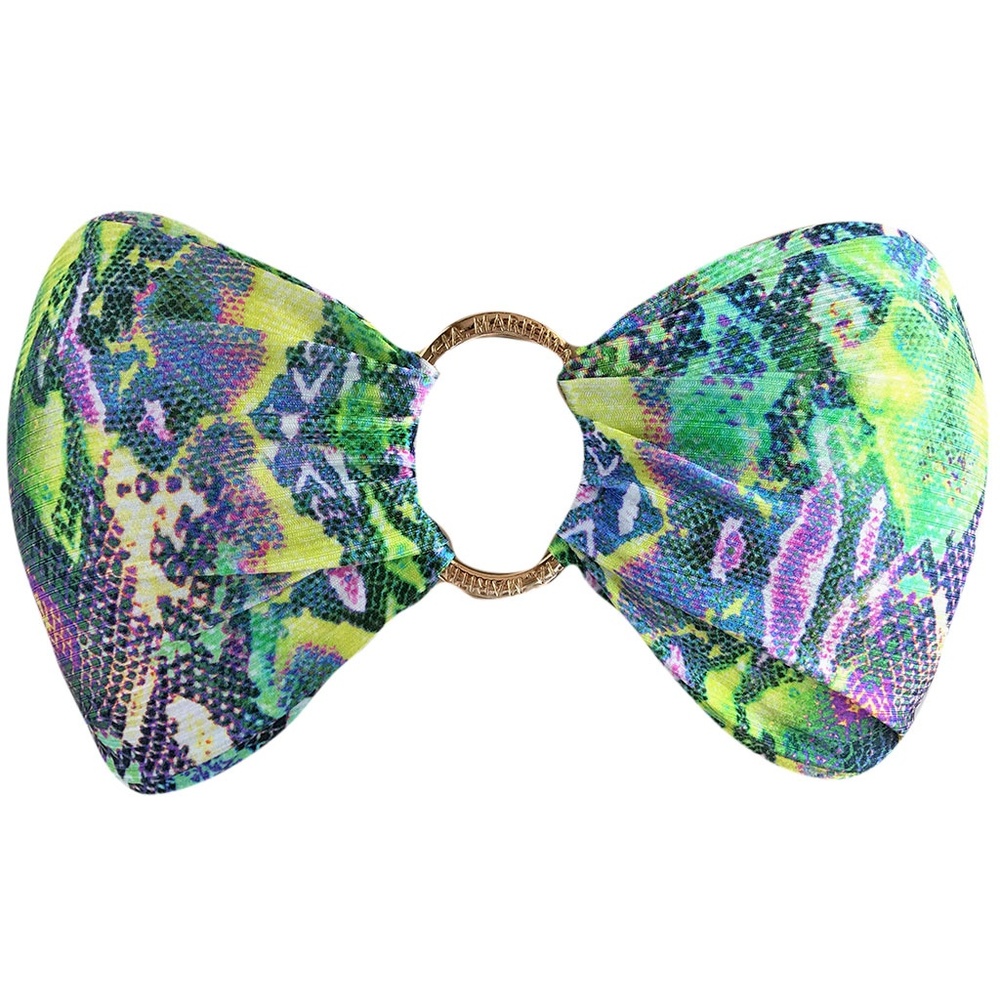Cia Maritima Snakeskin Print Bandeau Bikini Top